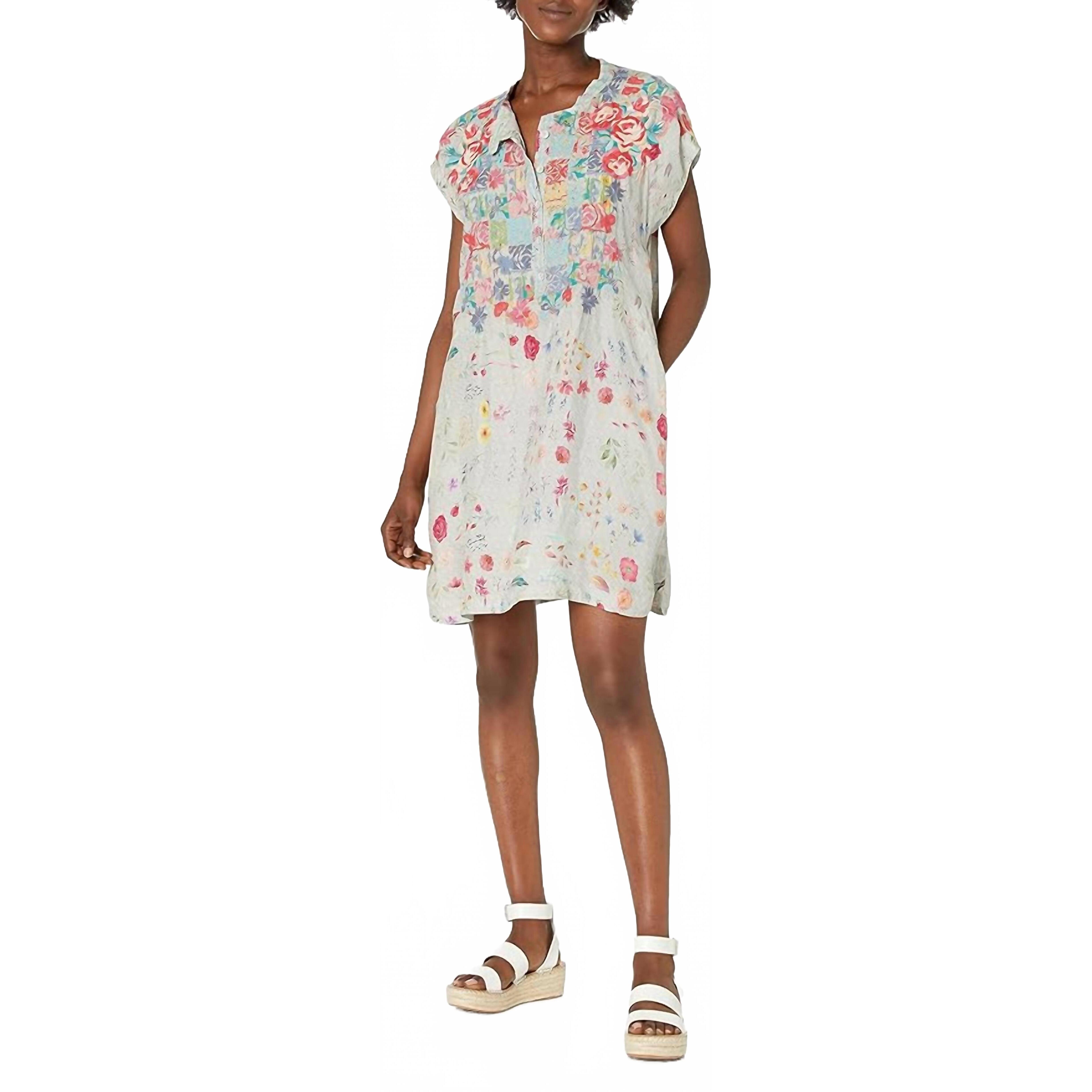 New Johnny Was Paityn Embroidered Floral Mini Dress In Multi